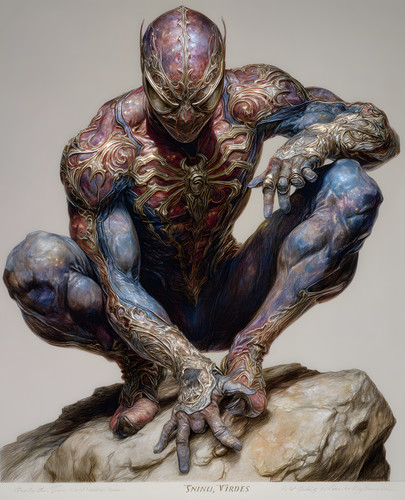 Spider man accovacciato con - spider-man,