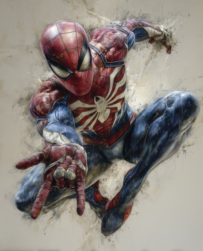 Spider man accovacciato una - accovacciato,