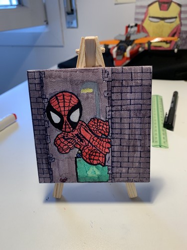 Disegno tela spiderman - su,