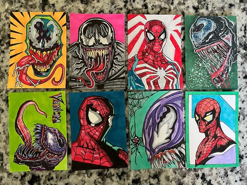 Venom spider man - spider-man, aceo
